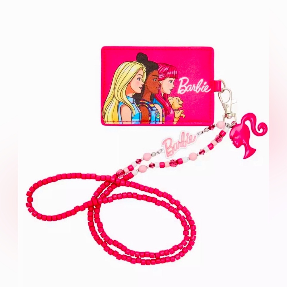 Barbie Pink Beaded Lanyard With Cardholder